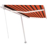 vidaXL Ročno zložljiva tenda z LED lučmi 450x300 cm oranžna in rjava, (20803763) | Shoptok.si