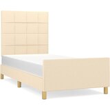 Maison Chic Posteljni okvir - Enojna postelja - Postelja za odrasle brez vzmetnice Cream 90x200 cm Tkanina-J7097, (21771191) Cene