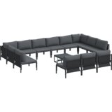 vidaXL Sjedeća garnitura za vrt 14 pcs Antracit Čelik | shoptok.hr