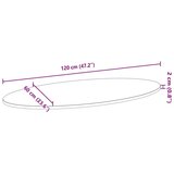 vidaXL Mizna plošča svetlo rjava 120x60x2 cm trdna hrastovina ovalna | Shoptok.si