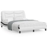 vidaXL Okvir kreveta s uzglavljem bijelo-crni 140x190 cm umjetna koža | shoptok.hr