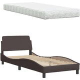  Postelja z vzmetnico temno rjava 80x200 cm blago, (5000022840) | Shoptok.si