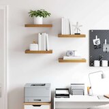  Stenska polica 4 pcs Rjava 40 x 23,5 x 4 cm Konstruiran les, (5000200415) | Shoptok.si