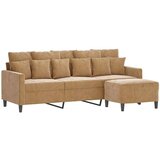  Kavč trosed s stolčkom za noge rjav 180 cm žamet | Shoptok.si