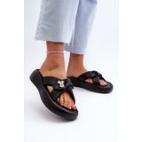 GOE Black Women's Leather Platform Sandals | shoptok.hr