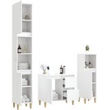  3-dijelni set kupaonskih ormarića bijeli od konstruiranog drva Bijela | shoptok.hr