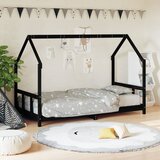 Maison Chic Otroški posteljni okvir - Otroški ležaj črn 90x190 cm trdna borovina-J2774, (21794295) | Shoptok.si