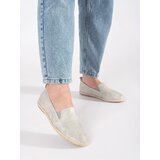 GOODIN Silver flat espadrilles | Shoptok.si