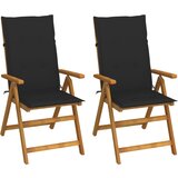 Maison Chic Vrtni stoli - Stol za vrt 2 kosa z blazinami trden akacijev les JS1417, (21878366) | Shoptok.si