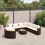 vidaXL 10-dijelni set vrtnih sofa od poliratana s jastucima smeđi | shoptok.hr