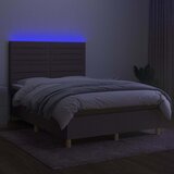  box spring s madracem LED smeđesivi 140x190 cm tkanina | shoptok.hr