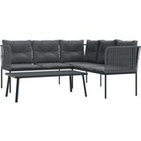 Set vrtnih sofa s jastucima crni od čelika i tekstilena | shoptok.hr