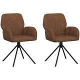 Okretne blagovaonske stolice 2 pcs Umetnička suknja koža Smeđa | shoptok.hr