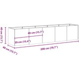  Žabica Crna 200x40x40 cm Hladno valjani čelik | shoptok.hr