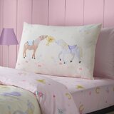 Catherine Lansfield Rožnata/kremno bela enojna otroška posteljnina 135x200 cm Happy Horses – | Shoptok.si