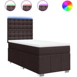vidaXL Krevet s oprugama i madracem tamnosmeđi 80x200 cm od tkanine | shoptok.hr