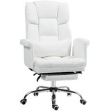 Nesta Ergonomski pisarni&amp;scaron;ki stol z ležečo funkcijo, ledveno oporo, oporo za noge, nastavljiva vi&amp;scaron;ina, umetno usnje, bel, za domačo pisarno, (5000493988) Slike