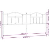  Metalno zamjensko uzglavlje bijelo 200 cm Crna | Shoptok.si