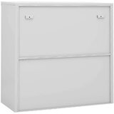 vidaXL Pisarniška omara z drsnimi vrati svetlo siva 90x40x90 cm jeklo | Shoptok.si
