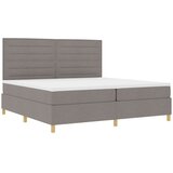  LED Box Spring Krevet Sivo-smeđa 200 x 200 cm tkanina | shoptok.hr