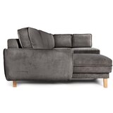 Bonami Selection Siva sklopiva kutna garnitura od samta (s desnim kutom/u obliku slova "U") Tori – | shoptok.hr
