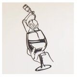 WALLXPERT Zidna dekoracija Glass of Wine Girl-APT749 L, 48x99 cm, 1.2 mm, Crna | Eponuda.ba