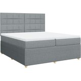 Maison Chic Box spring postelja - Vzmetna postelja z vzmetnico svetlo siva 200x200 cm blago SL24223, (21891044) | Shoptok.si