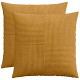  Presvlaka za jastuk 2 pcs ALMELO Žuta 80 x 80 cm Kord - Žuta 80 x 80 cm 2 | shoptok.hr