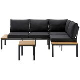 Bessagi Garden lounge garnitura arianna, črna, naravna, 3-Delni set | Shoptok.si