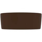 vidaXL Luksuzni okrugli umivaonik mat tamnosmeđi 40 x 15 cm keramički | shoptok.hr