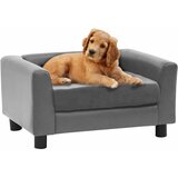 SOFA za pse siva 60 x 43 x 30 cm od pliša i umjetne kože Cijene