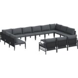 vidaXL Vrtna sedežna garnitura 14 pcs Antracitna Jeklo | Shoptok.si