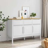 vidaXL Garderobna omara FLORO bela 114x43x74 cm trdna borovina | Shoptok.si