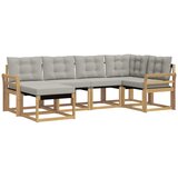 vidaXL Zunanja garnitura za sedenje 6 pcs Bela in svetlo siva, (5000279589) | Shoptok.si