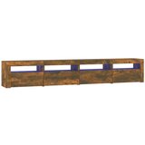 Maison Chic TV omarica - TV stojalo - Televizijska omarica z LED lučkami dimljeni hrast 240x35x40 cm, (21701832) | Shoptok.si