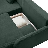 CARRYHOME SEDEŽNA GARNITURA, rebrasti žamet temno zelena | Shoptok.si