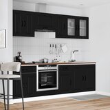  8-dijelni set kuhinjskih ormarića Kalmar konstruiranog drva Crna | shoptok.hr