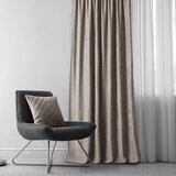  Curtain MILANA color cappuccino style classic dragon tape transparent 10 cm chenille 140x175 HOMEDE | shoptok.hr