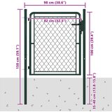  Vrtna vrata Čelik 100x100 cm Zelena | shoptok.hr