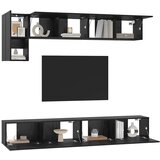 vidaXL Komplet TV omaric 5 pcs Črna Orehovina Konstruiran les, (5000132337) | Shoptok.si