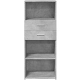vidaXL Visoka omara betonsko siva 50x42,5x124 cm inženirski les | Shoptok.si