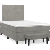 The Living Store Box spring postelja z vzmetnico svetlo siva 120x200 cm žamet - Box Spring Postelja, (21489069) | Shoptok.si