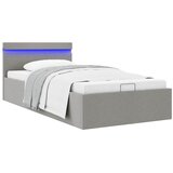  Hidraulični okvir za krevet tkanina LED svjetlosivi 100x200 cm | shoptok.hr