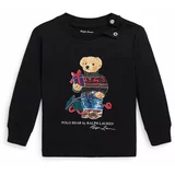 Polo Ralph Lauren Bombažen pulover za dojenčka črna barva
