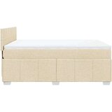 vidaXL Box spring postelja z vzmetnico krem 140x200 cm blago | Shoptok.si