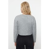 Trendyol Light Gray Crop Stone Embroidered Knitwear Sweater | ePonuda.com
