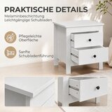  Moderni noćni ormarić s 2 ladice bočni ormarić s podnožjima za spavaću sobu bijeli | shoptok.hr