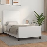 Maison Chic Posteljni okvir - Enojna postelja - Postelja za odrasle z vzglavjem bel 100x200 cm umetno usnje-J9312, (21776109) | Shoptok.si