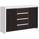 Black Red White Široka komoda Kaspian - bela/wenge | shoptok.hr