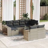 vidaXL 11-dijelni set vrtnih sofa poliratan s jastucima svijetlosivi | shoptok.hr